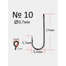 Крючки микроджиговые с большим ухом Reflex Micro Jig Hook №10 15шт