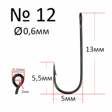 Крючки микроджиговые с большим ухом Reflex Micro Jig Hook №12 15шт