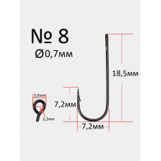Крючки микроджиговые с большим ухом Reflex Micro Jig Hook №8 15шт